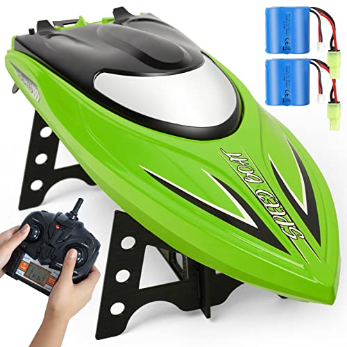 Zyerch RC Boat - Remote Control Boat for Pools and Lakes, 25 km/h Fast RC Boats for Adults and Kids, 2.4Ghz Self-Righting Racing Boats with 2 Rechargeable Battery, Low Battery Alarm, Green -  SHANTOU SKYTECH TECHNOLOGY INDUSTRIAL INC.