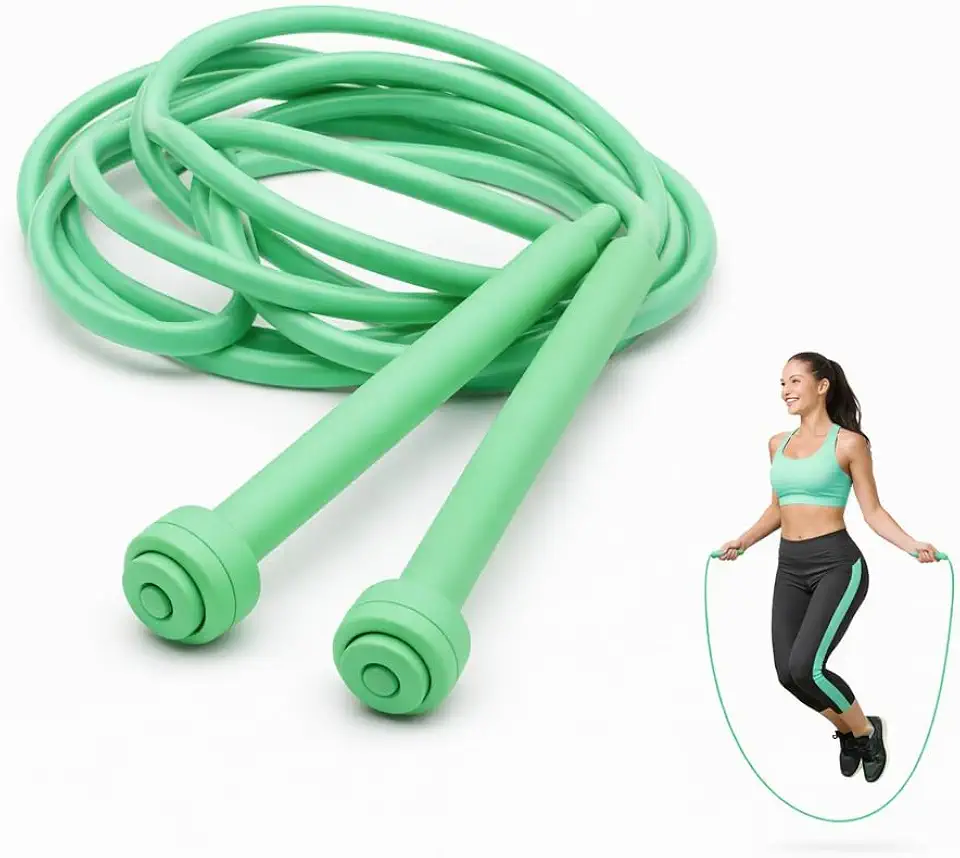 Corda de Pular Slim 2,75m em PVC Revestido Tamanho Regulável– Leve, Ajustável e Ideal para Adultos e Crianças