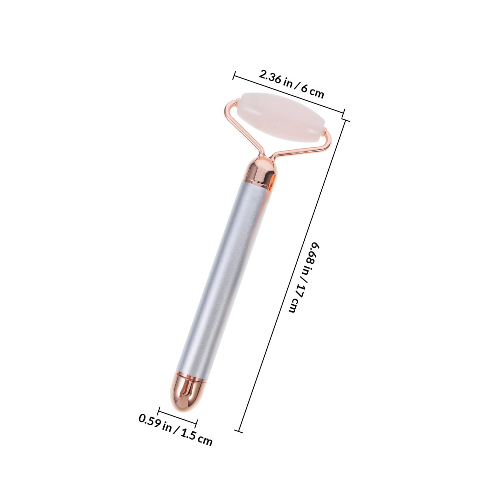 Healeved Rullo Massaggiante Facciale 3-in-1 in Jade e Zinco Funzione Anti-invecchiamento e Rilassamento Muscolare per Cura Pelle Viso Donna Argento