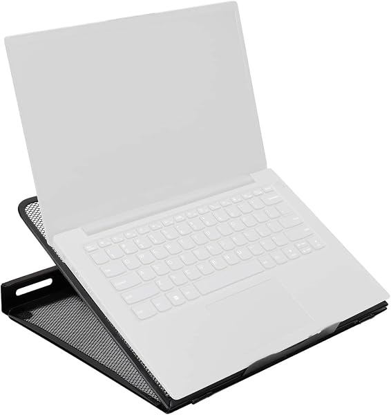 Amazon Basics Soporte de portátil ergonómico, ajustable y con ventilación, apto para portátiles de hasta 17,3 pulgadas, Negro, 33 x 28,7 x 18,5 cm - 5
