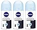 (Pack of 3 Bottles) Nivea INVISIBLE FOR BLACK & WHITE PURE Women's Roll On Anti-perspirant Deodorant (Pack of 3 Bottles, 1.7oz / 50ml Each Bottle)