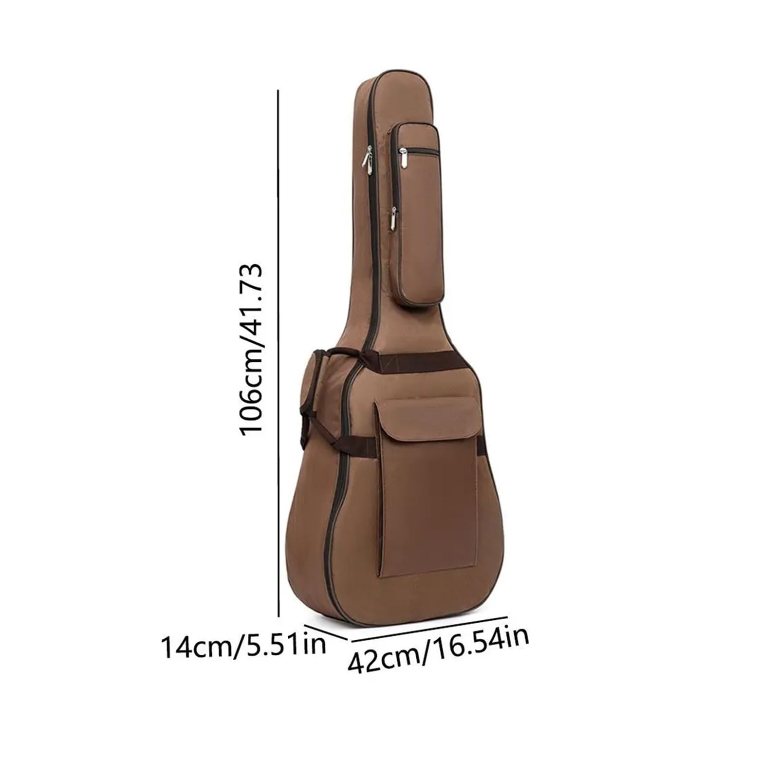 Funda para Guitarra Bolsa de Guitarra de 41 Pulgadas con Doble Correa for el Hombro, Esponja Gruesa con asa Lateral, Mochila portátil, múltiples Bolsillos, Impermeable(Beige)