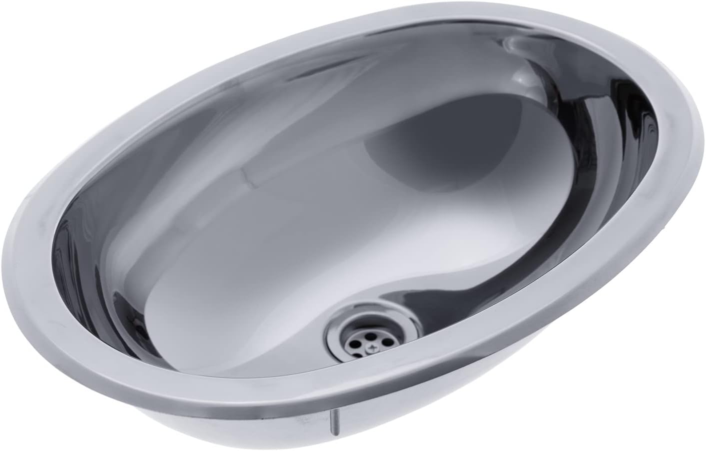 AMBASSADOR Marine Grade 304 Stainless Steel Cylinder Sink – Ultra-Mirror Finish, 17" x 12" Dia. x 5" Deep (S67-6515-UM-W) for Boat/RV/Camper Galley, Kitchen, or Bathroom