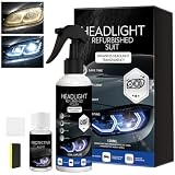 magimagi Scheinwerfer Aufbereitung Set, Scheinwerfer Polierset, Headlight Restoration Kit, Scheinwerfer Politur für Reinigt Poliert Vermattete Vergilbte, für die meisten Autos, 120 ml