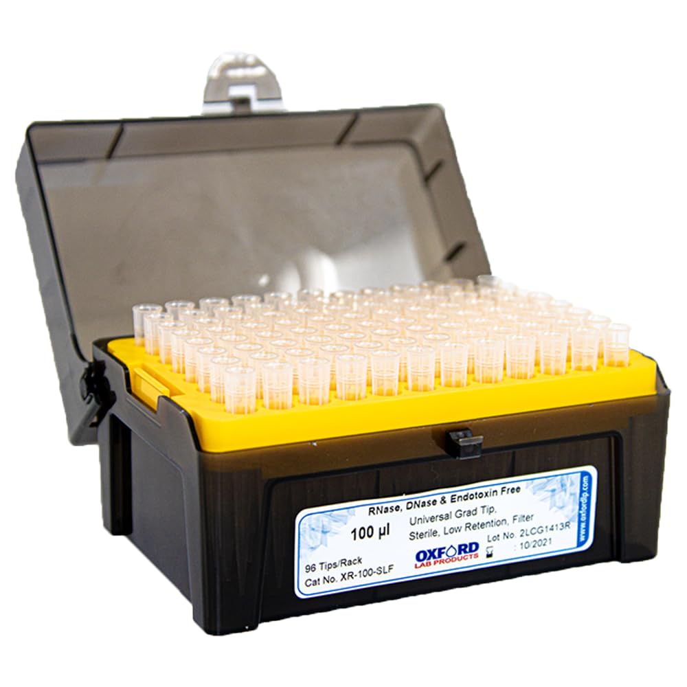 XR-50-SLF Oxford Lab Products Pipette Tips | 50 µL Universal Low Retention Filter Tips | Sterile Graduated | 960 Tips (96/Rack, 10 Racks/Pack)