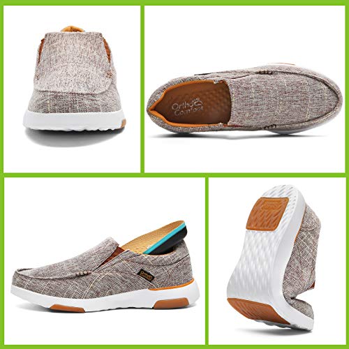 Mens Canvas Shoes Slip On,Orthopedic Arch Support Athletic Sneakers,Lightweight Outdoor Shoes Zgbxof02-W6-8 #TOP2