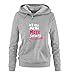 Produktbild Comedy Shirts Ich Will mehr Meer sofort! - Damen Hoodie - Grau/Weiss-Pink Gr. XL