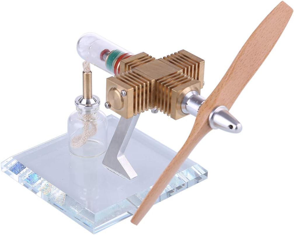 Propeller Aircraft Head Shape Stirling Engine Model Toy for Teaching, Experiment, Desk Toy