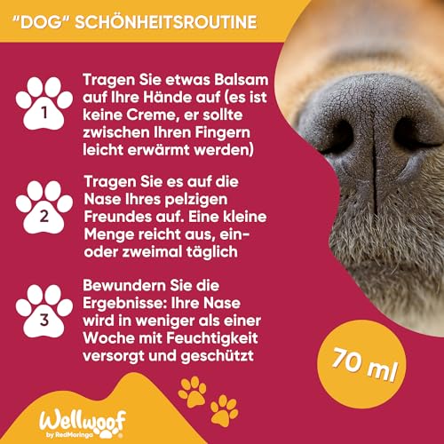 Wellwoof 100% Natürliches Nasenbalsam für Hunde - Repariert und Schützt Rissige Hundenase mit - Vegane & beim Ablecken Nicht Giftige Nasenpflege Hund - Made in Italy