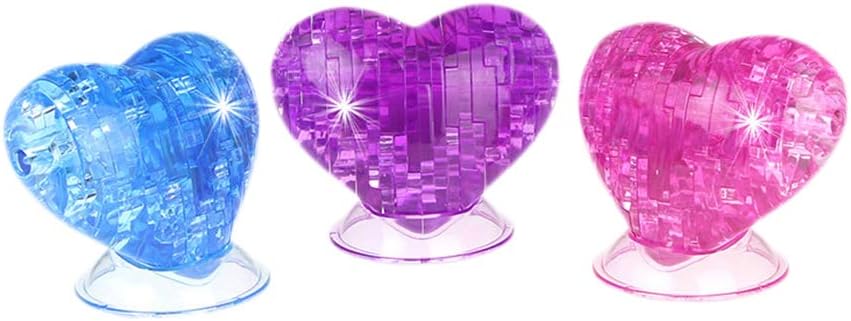 3D Crystal Puzzle Heart for Valentine's Day Gift / 3pcs