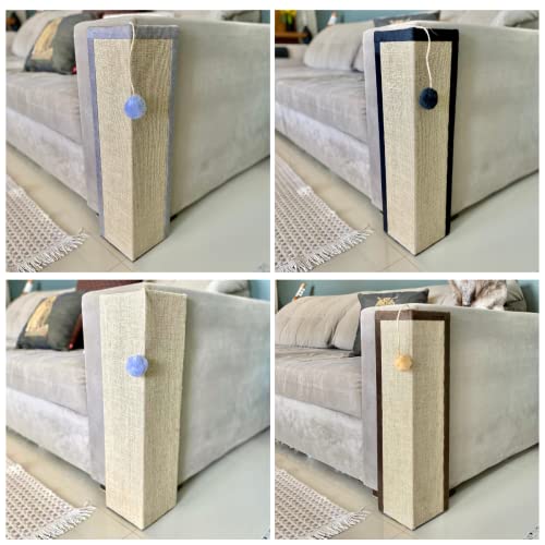 Arranhador Protetor de Sofá Arranhador para Sofá Várias Medidas (Borda Marrom, 30 cm)