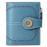 SENDEFN Small Wallets for Woman RFID Blocking Leather Bifold Credit Card Holder Purse with ID Window