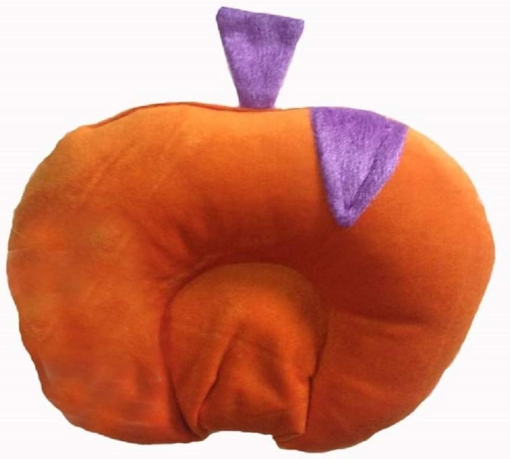 Chote Ustad Apple Shape Soft Velvet Fabric Musterd Seeds Pillow for Newborn Baby's (Orange)