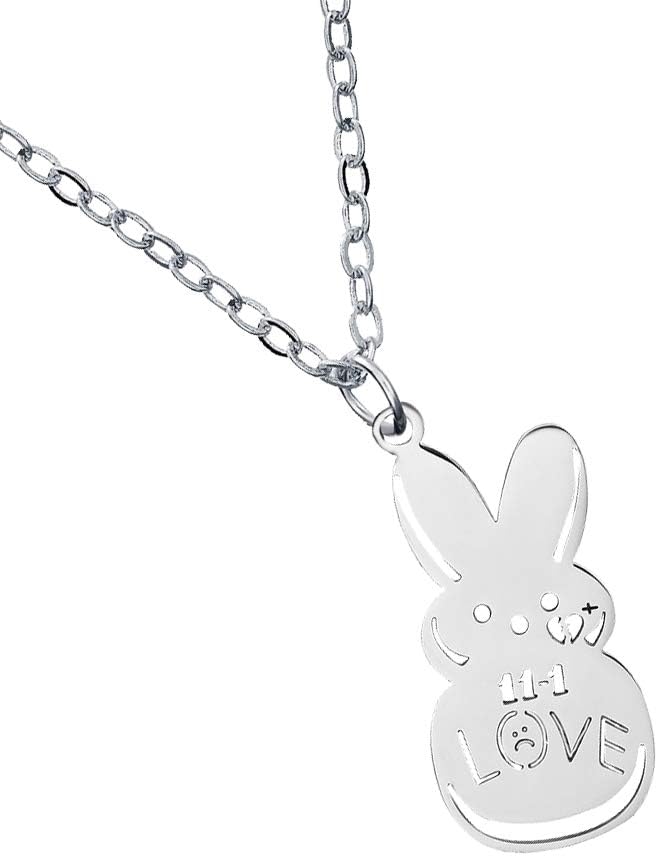 Lil-Peep Necklace Stainless Steel Rapper Pendant Gifts for Young Singer Fans (Silver)