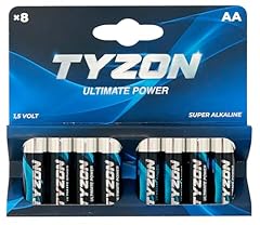 TYZON® Batterie Alcaline AA 1.5V Confezione da 8 | Lunga Durata, Alta Densità Energetica, Ideali per Consumo Minimo