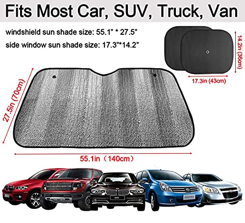 Big Ant Windshield Sun Shade + Steering Wheel Cover Sun Shade #TOP7