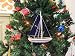 Hampton Nautical Model Ship Wooden Blue Sailboat with Blue Sails Christmas Tree Ornament 9