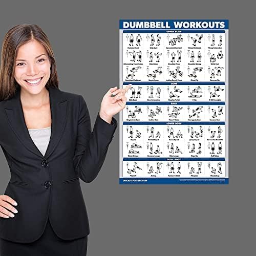 Palace Learning Dumbbell Workout Exercise Poster - Free Weight Body Building Guide | Home Gym Chart - LAMINATED, 18" x 24" - 3