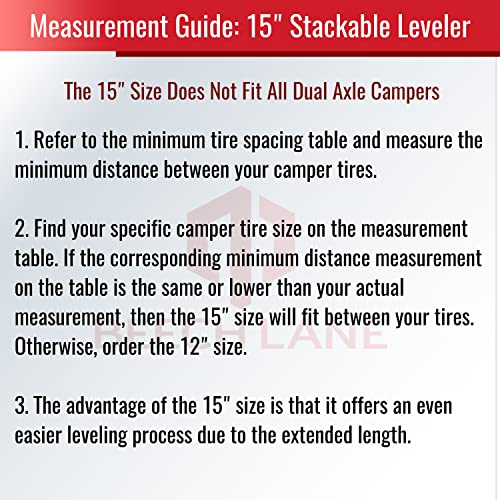 Beech Lane Stackable Camper Leveler, Gives You More Time To Find Level And Easier Fine Tuning, Refer To Measurement Table To Check Fit For Your Dual Axle Camper (15" Length - 2 Pack With Carrying Bag)