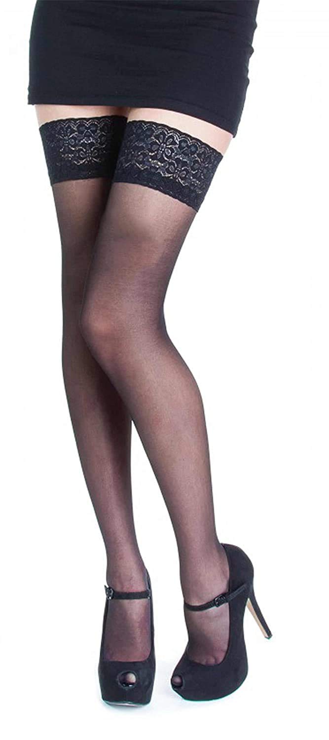 storeVihan Creation Womens's 2 Pair Thigh-Highs Long Exotic Stockings Tights Black And Beige