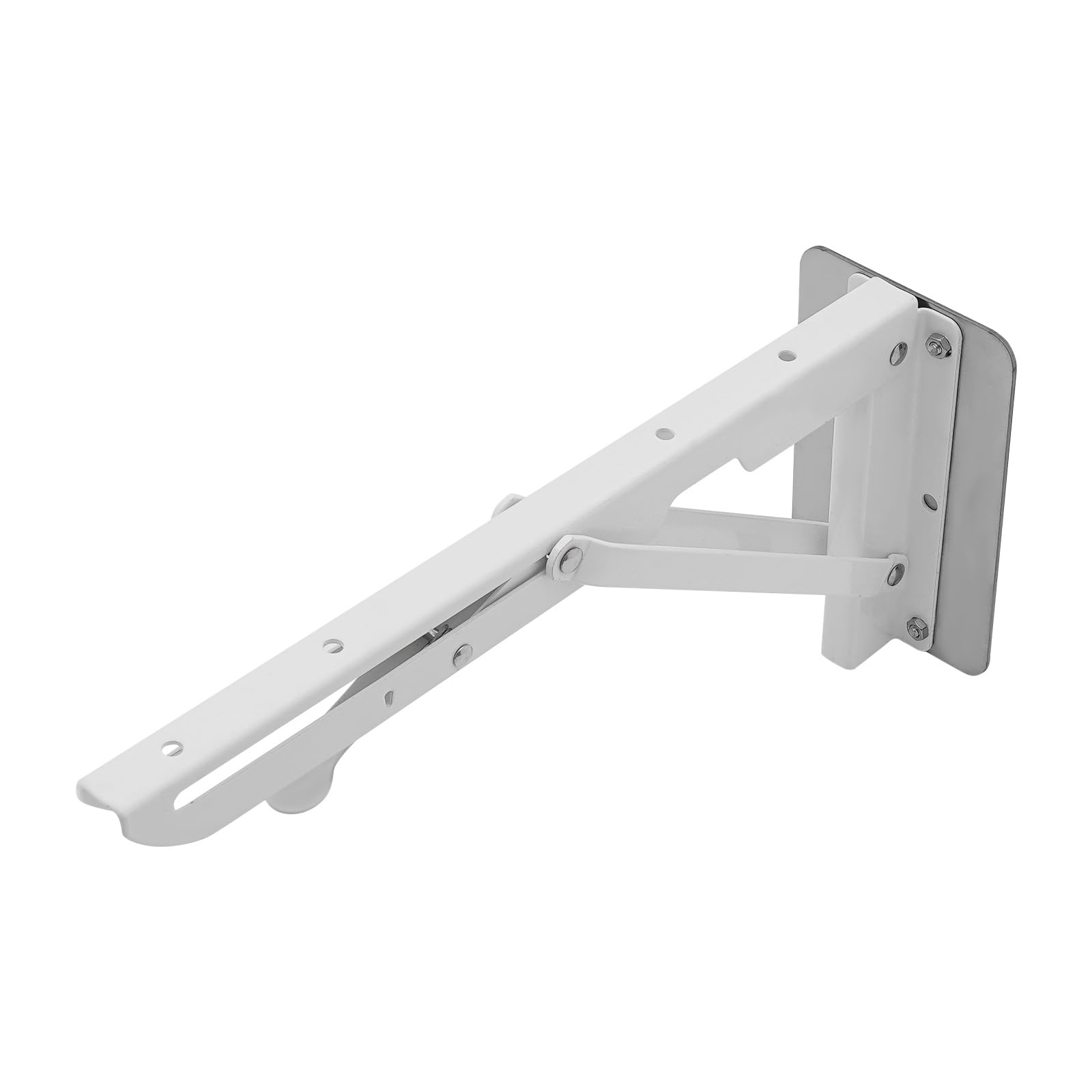 Tavolo pieghevole da parete 80x50cm bianco, struttura MDF e metallo con collegamento pop-up, salvaspazio per ufficio, casa e studio