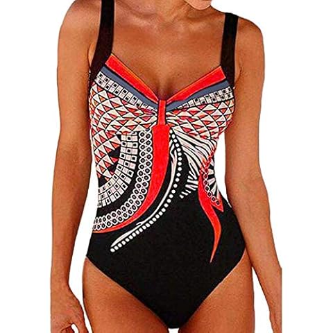 Yuson Girl Femme Elégant Sexy Été Maillot De Bain Vintage 1 Pièce Taille Haute Monokini Amincissant Imprimé Dos Nu Cover