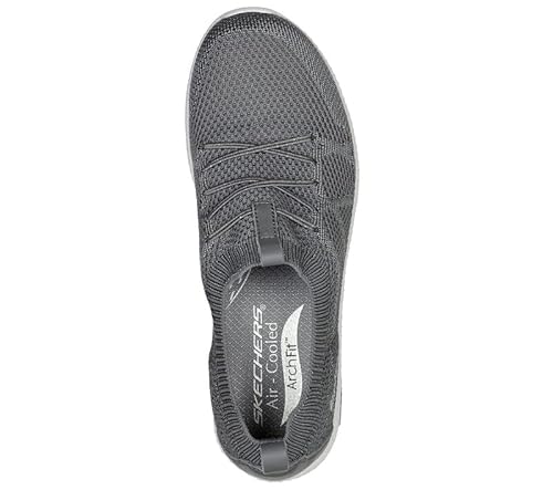 Skechers Skechers Arch Fit Flex Charcoal Slip On Low Top Breathable Stretchy Mesh Sneaker (CCL, 6)