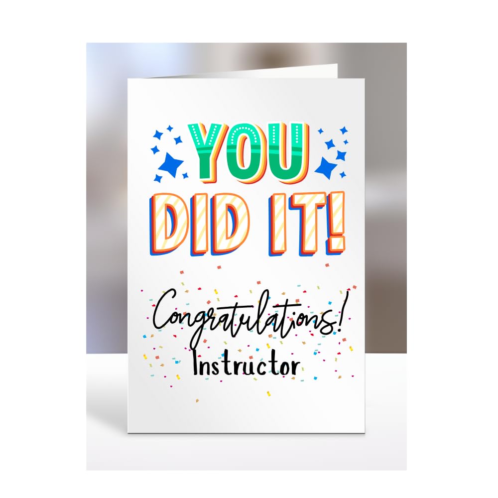 Graduation Card for Instructor, gifts for men, women, female, male, him, her, greetings card, presents for christmas, you did it, congratulations, A5-91_119