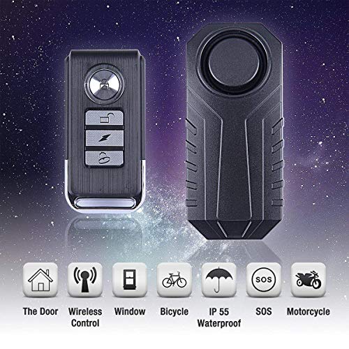 Upgraded Bike Alarm Waterproof With Remote, Vibration Motorcycle Bicycle/Door Burglar Alarm, Prevent Robbery And Door Prying, 113Db Loud, Adjustable Sensitivity, Scooter Accessories Vibration Sensors #TOP1
