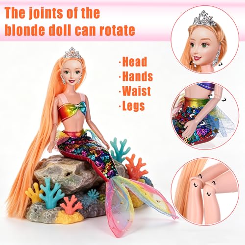 Set de muñecas sirena de 11.5 pulgadas con accesorios miniatura 3