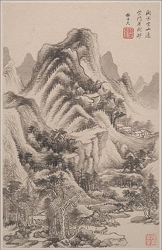 Affiche impression d'art paysages Wang Jian tableau toile decoration murale 60x90