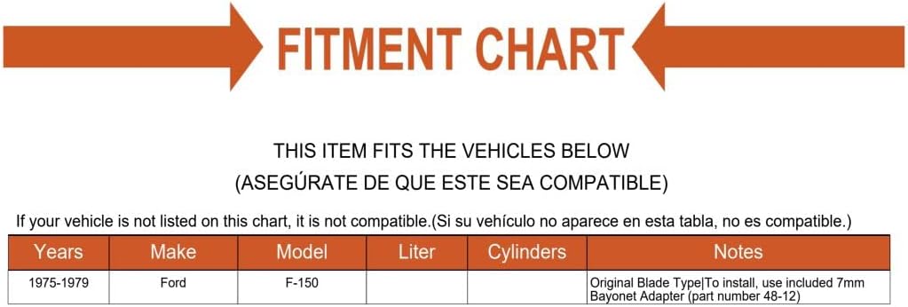 Replacement Front Windshield Wiper Blade Pack of 2 Mechanics Choice for 1975-1979 Ford F-150 (Original Blade Type)