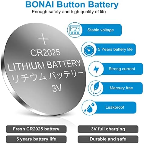 BONAI CR2025 3V ogniwo guzikowe litowe CR 2025 3 V baterie - 30 sztuk