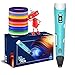Penna 3D + Istruzioni in Italiano e Guida illustrata in omaggio (30 pagine) + 20 colori 36 metri filamenti - Penna 3D professionale e bambini - Kit completo accessori