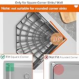 CIT ZCFYU Sponge Holder for Corner Kitchen Sink, Adhesive Stainless Steel Kitchen Sink Organizer Caddy,Dish Cloth Hanger Sponge Holder Soap Storage Rack for Space-Saving Storage(not for Rounded)