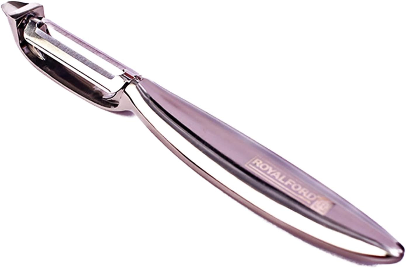 Royalford Stainless Steel Metal T Peeler – Tube-Shaped Swivel Peeler Perfect for Peeling – Quick & Effective Peeling with Segregated Edges, Vegetable & Fruit Peeler/Slicer for Quick Smooth Peeling