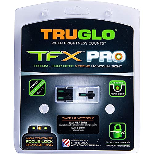 Image of Truglo TFX PRO Handgun Sight, Glowing Shock Proof Tritium and Fiber Optic Night Sight for Handguns, Compact, Durable, and Snag Free Sight