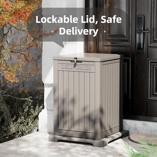 LHBGO Package Delivery Box for Outside, 48 Gallon Storage with Lockable Secure Design, Large Resin Outdoor Package Drop Cabinet by LHBGO - Image 4
