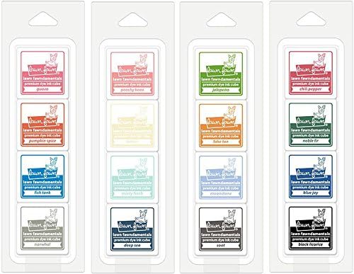 Lawn Fawn Ink Cube Packs - Front Porch, Ice Cream Parlor, Pumpkin Patch and Christmas Tree - 4 Pack Bundle
