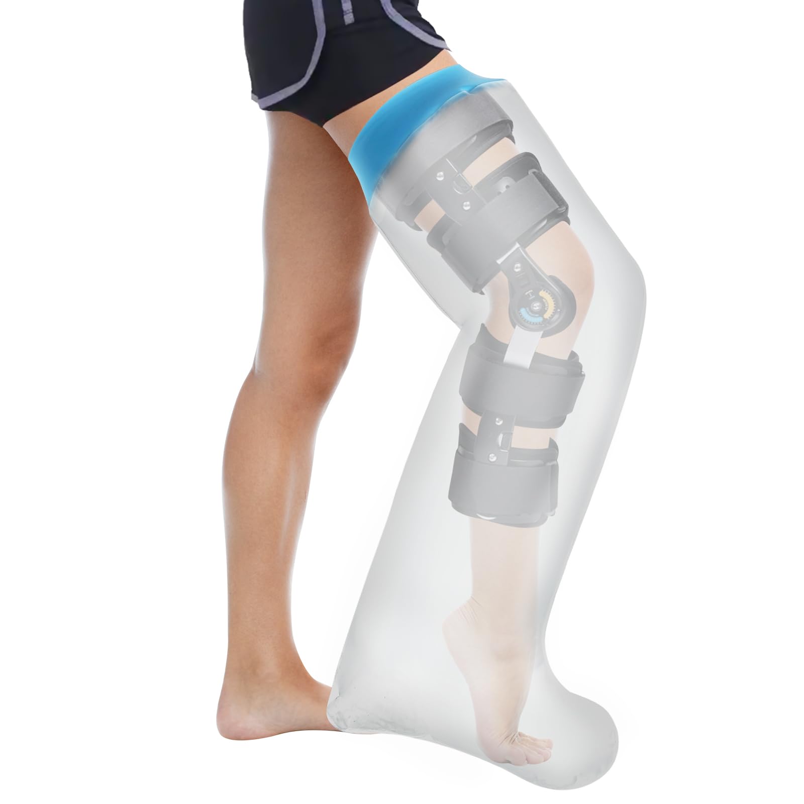 Lxuemlu 100% Waterproof Cast Shower Cover Leg Cast Cover With Non-Slip Bottom For Showering After Surgery, Adult Foot Shower Bag Cast Bag Cast Protector To Keep Wound & Bandages Dry