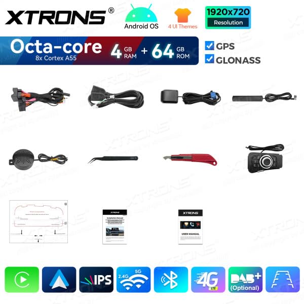 XTRONS QDB1090UNL AUTORADIO GPS do BMW E90 E91 E92 E93 Android 14 WIFI 4G Carplay 10,25"