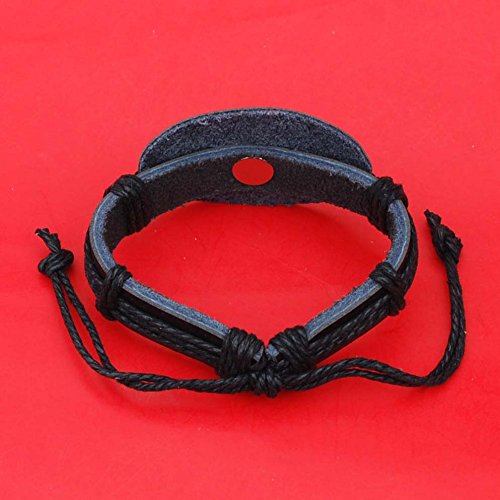 Miniatura 5 de 1968 Liberia One Cent BU Uncirculated Coin Genuine Black Leather Cuff Bangle Wristband Bracelet NEW - Wildlife Animal Elephant