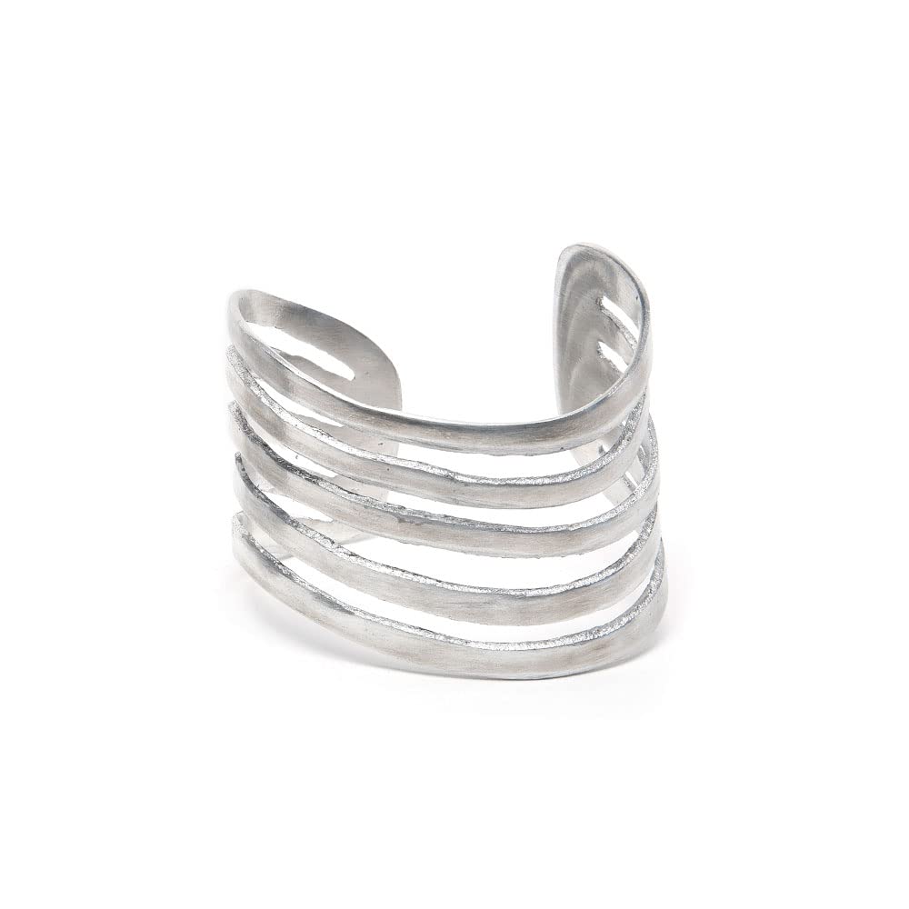 Vestopazzo Bracciale Rigido Fascia Aperta Traforato – Alluminio 100% Riciclato, Fatto A Mano, Nickel Tested, AL00125 - 4