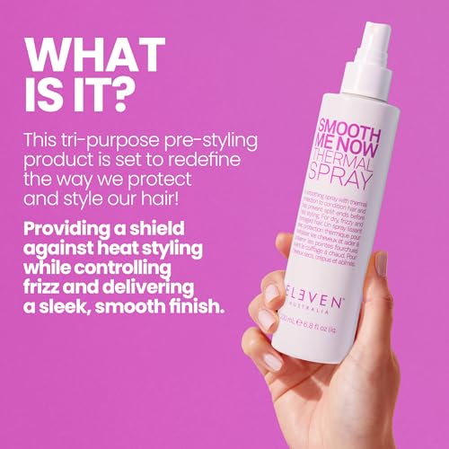 ELEVEN AUSTRALIA Smooth Me Now Thermal Spray - For Heat Protection, Anti-Frizz, Adds Shine & Softness, Lightweight Formula - 6.8 Fl Oz - Image 4