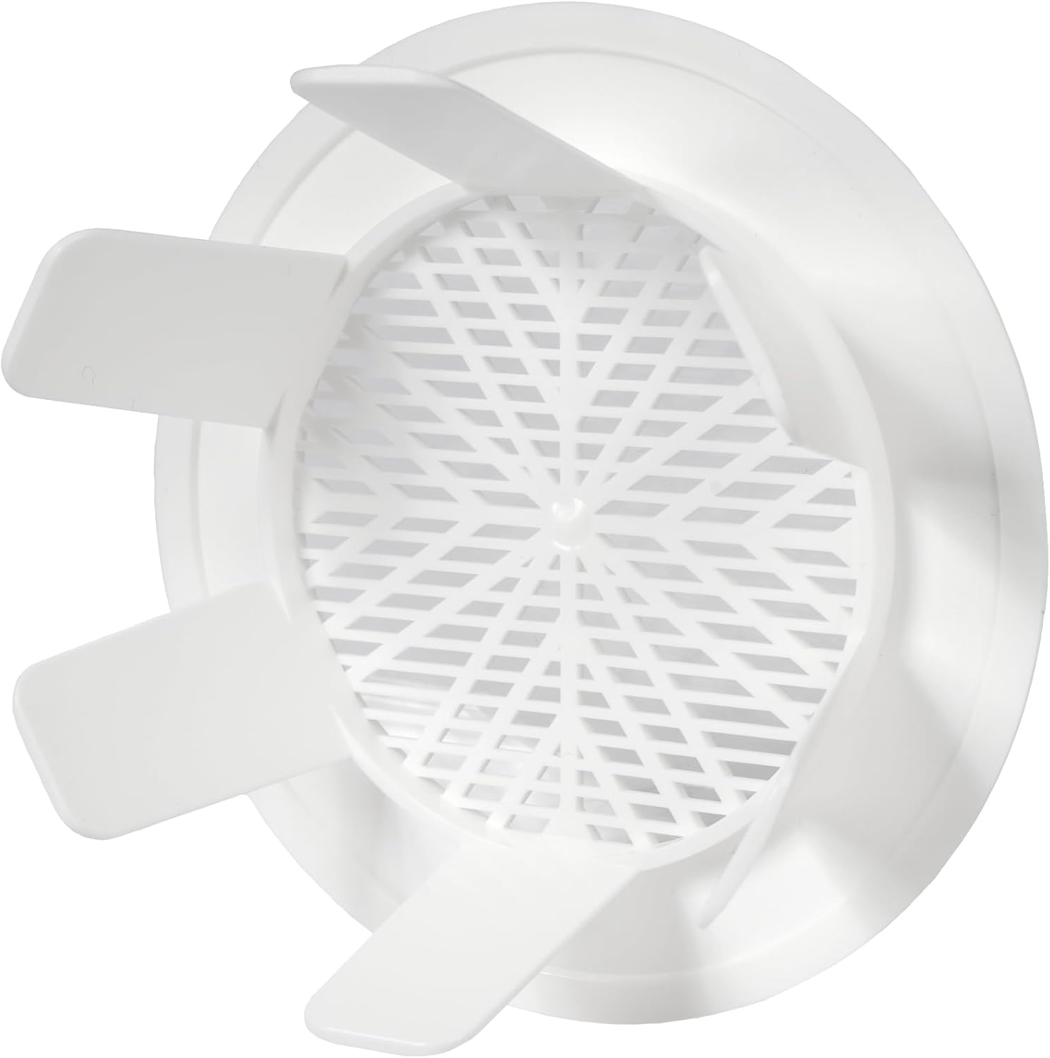 Vent Systems 3'' to 4'' Inch - Pack of 2 - White Adjustable Air Vent - Round, Flexible-Fit Soffit Vent Cover with Protective Grid - HVAC Vent for Bathroom, Home Office - Ceiling, Wall Register Guard