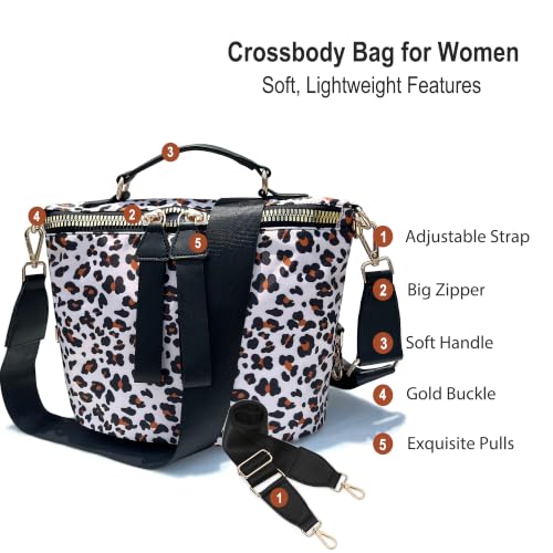 Image of Women's Crossbody Bag - Soft Cloth Shoulder Bag, Lightweight Waterproof Purse, Stylish Slash-Proof Casual Bag