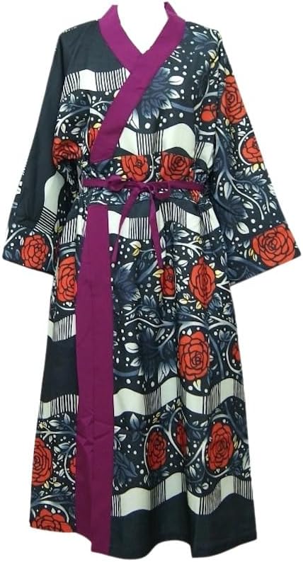 重宗玉緒 倭物やカヤ モダンキモノワンピース 薔薇 バラ ローズ 着物