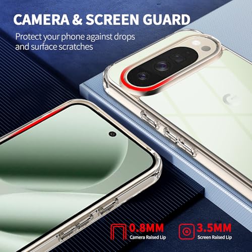COPIKE Shockproof Case for Google Pixel 10 Pro XL with 2 Pack Screen Protector, Anti-Yellowing Slim Anti-Scratch Camera Protection Phone Case, Clear