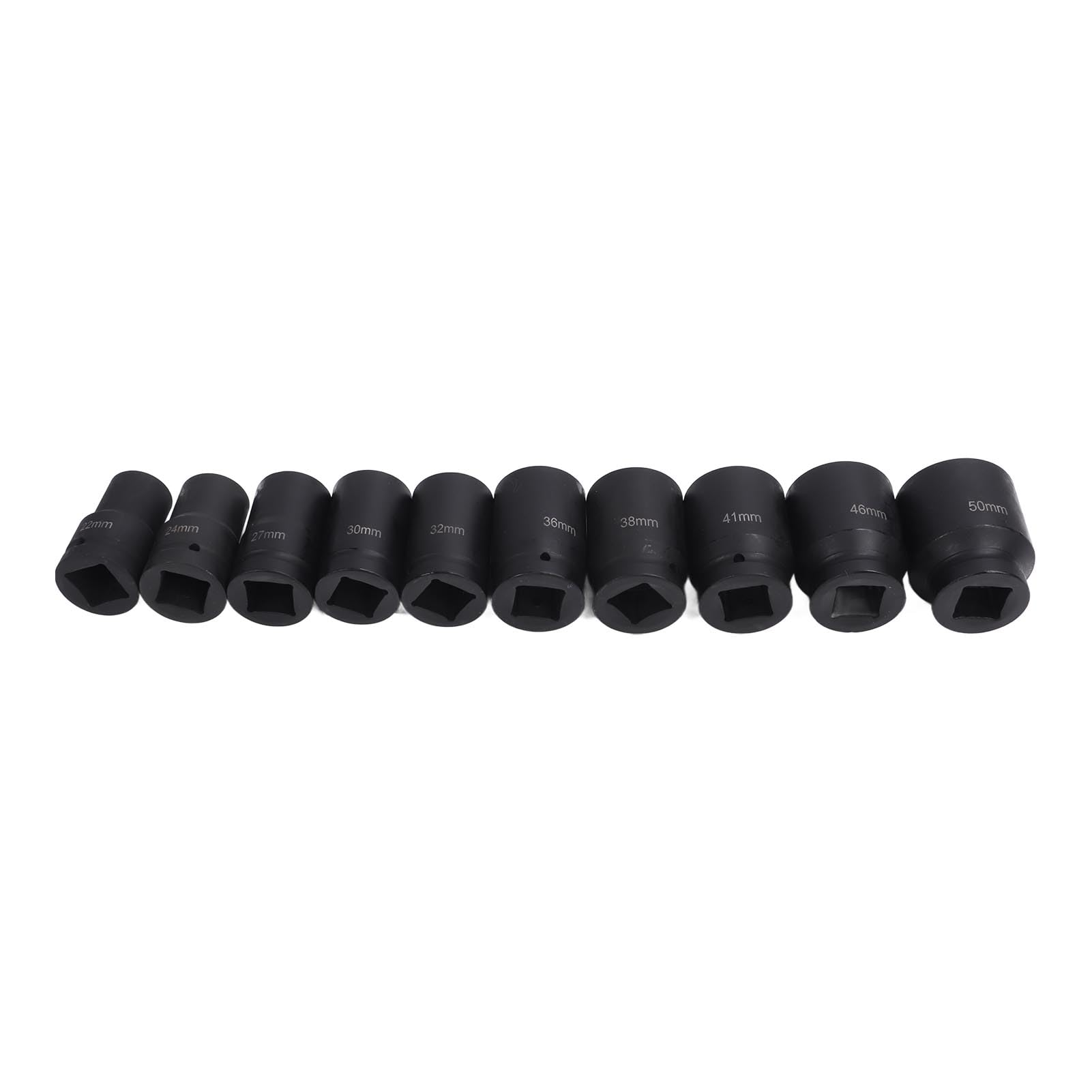 Juego de 10 Llaves de Vaso de Impacto Profundo con Accionamiento de 1 Pulgada, Resistentes, con Caja de Almacenamiento de Hierro, Versátil para Reparaciones de Automóviles,