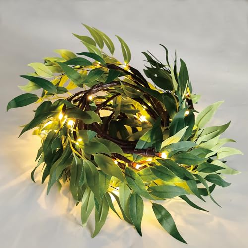 6Ft-Lighted-Artificial-Willow-Oak-Garland-with-48-LED-Fairy-Lights-Battery-Operated-Faux-Vine-Lights-with-Timer-for-Spring-Christmas-Holiday-Fireplace-Decor 6Ft Lighted Artificial Willow Oak Garland with 48 LED Fairy Lights Battery Operated Faux Vine Lights with Timer for Spring Christmas Holiday Fireplace Decor